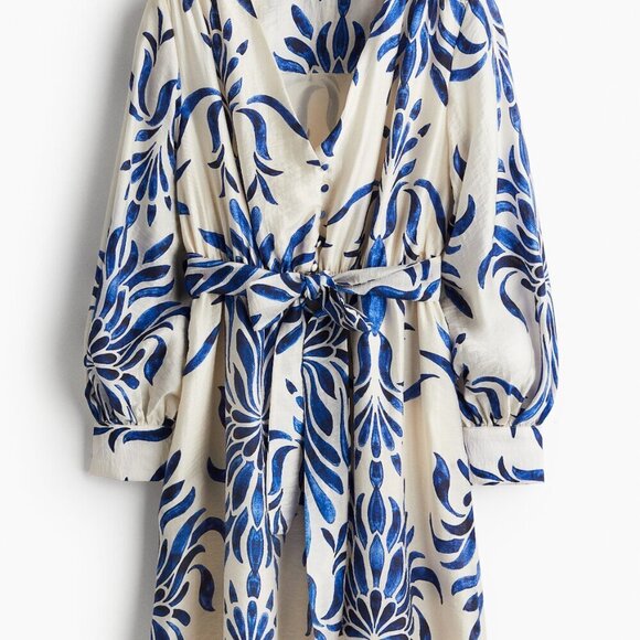 Women's H&M Bishop Sleeve Tie-belt dress | Size M - Picture 4 of 12